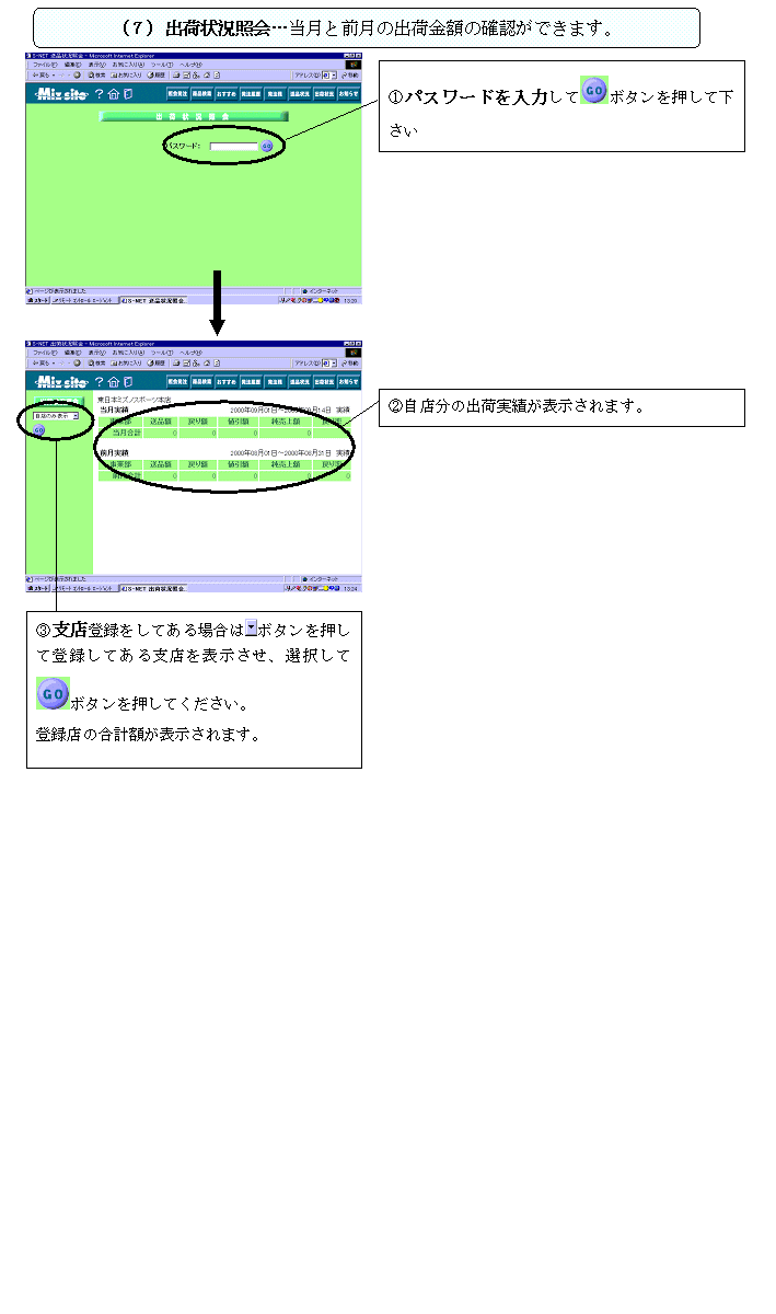 Miz様確認ページ ヘルプメニュー